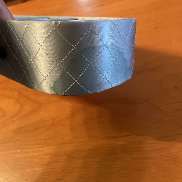 Mid Century Quilted Satin Drawer Organizer Blue Hosiery Holder - Picture 5 of 8